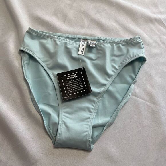 NWT Newport News Shape FX Light Blue Bathing Suit Bottoms Sz 10 90s 2000s Y2K - Picture 1 of 6